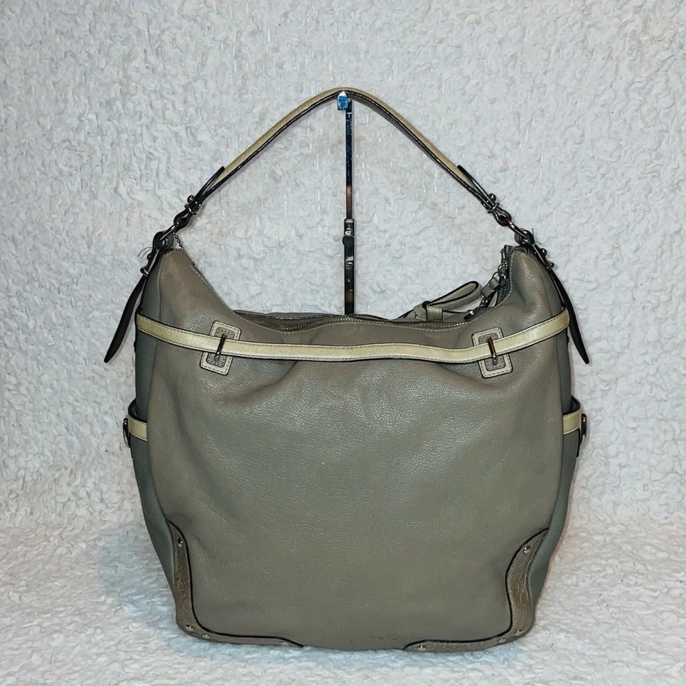 Coach Pinnacle Gray Leather Large Oversized Allie Hobo Shoulder Bag Tote Purse